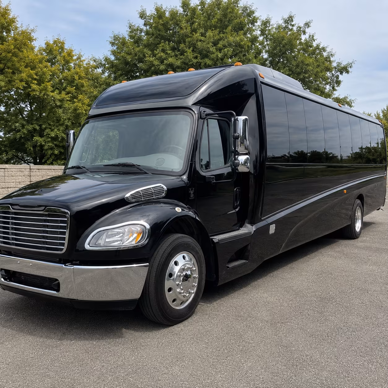 bridal party minibuses for getting ready and pre ceremony runs in lakewood