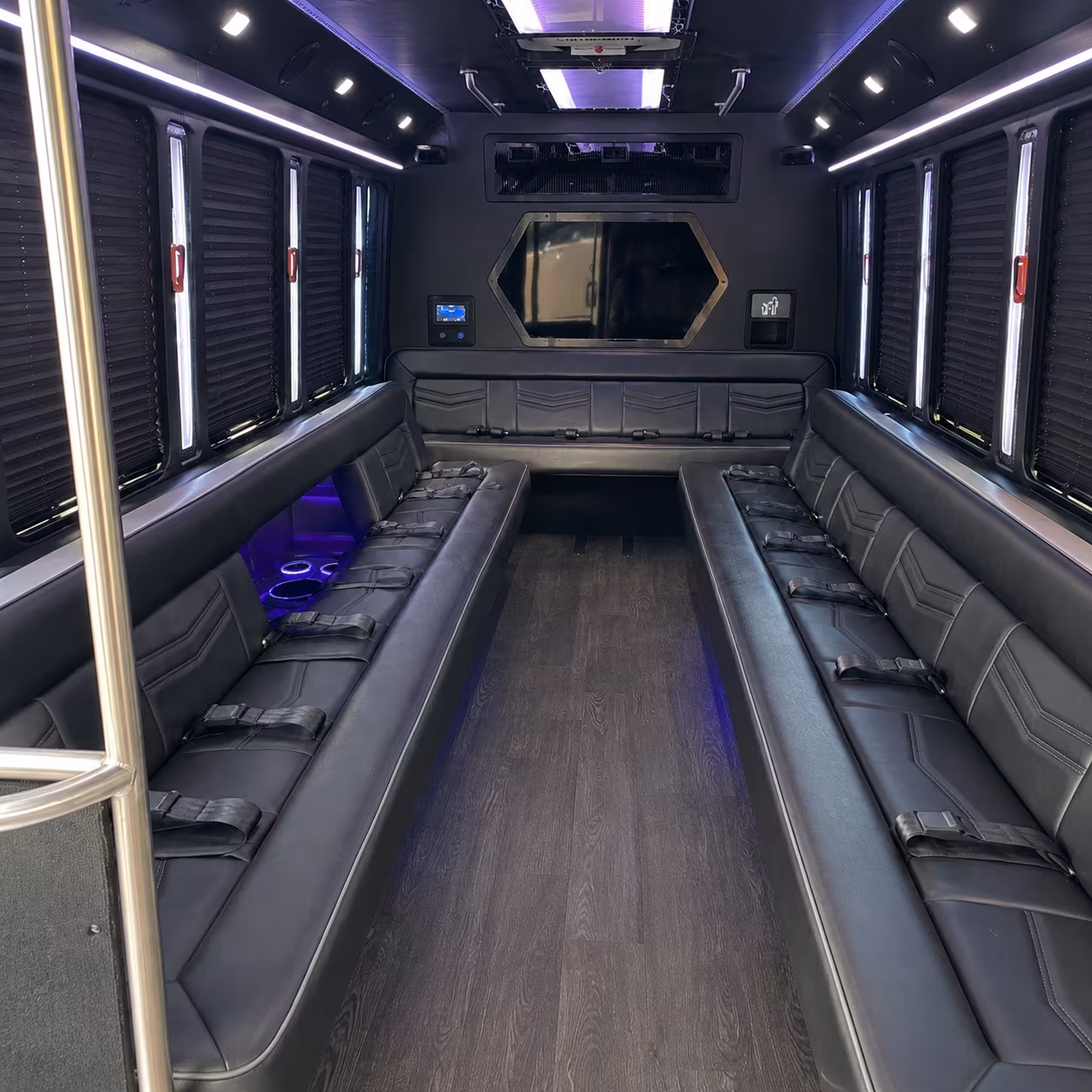 lakewood 18 passenger party bus interior