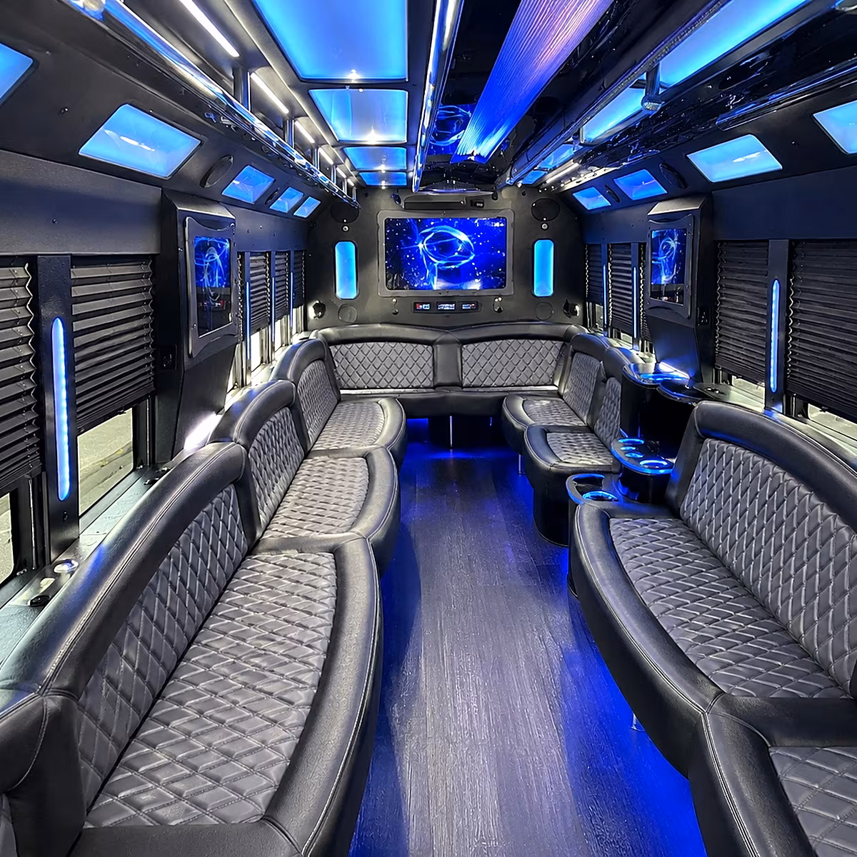 lakewood 50 passenger party bus interior