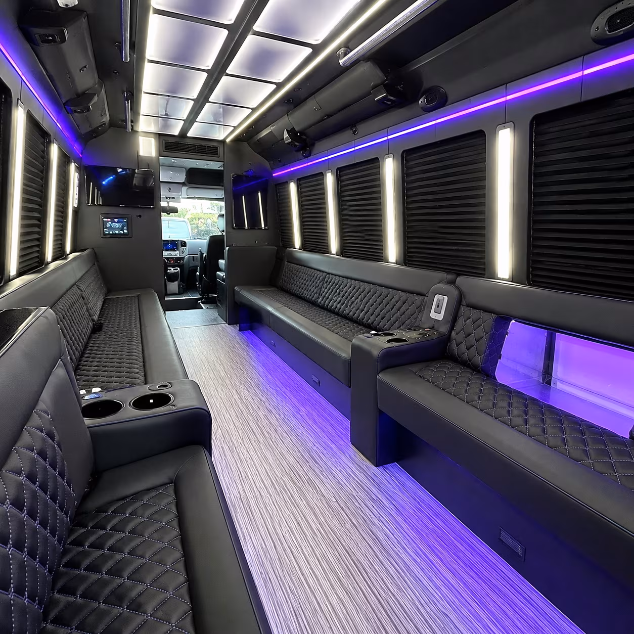 lakewood party bus rental interior